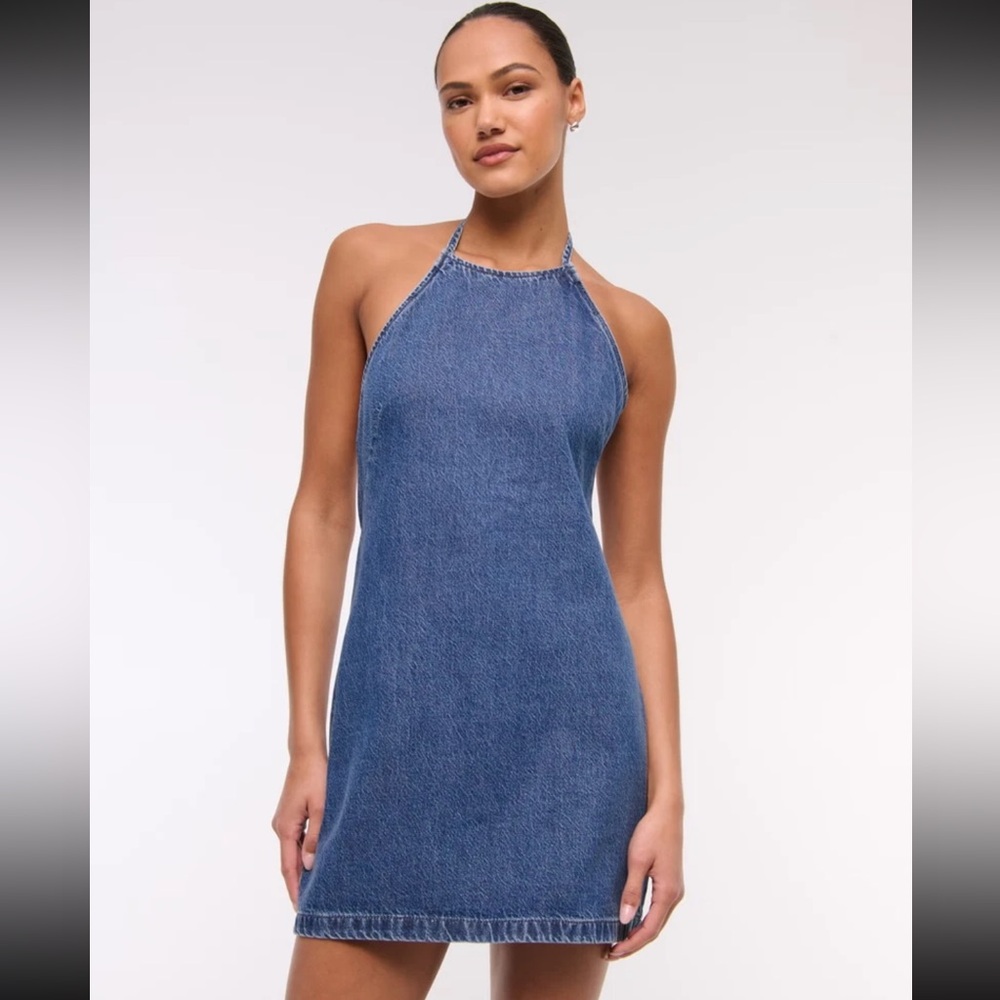 Abercrombie & Fitch Backless Blue Denim Dress